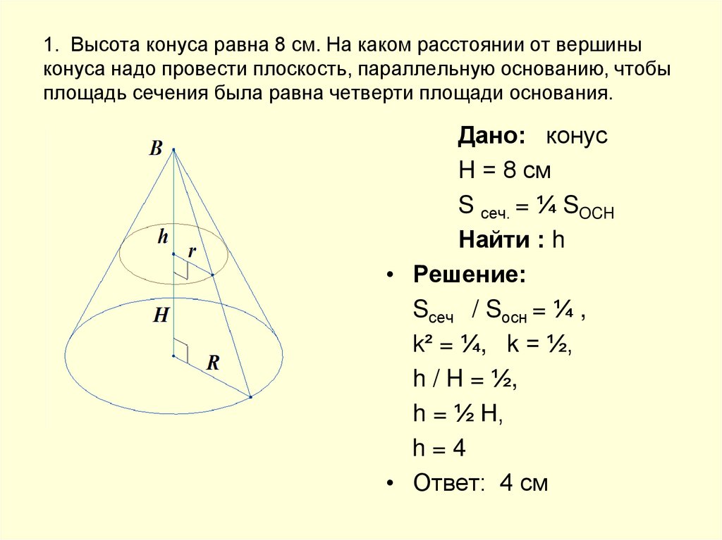 Высоты параллельно. Высота конуса. Вершина конуса. Высота конуса равна. Нахождение объема конуса.