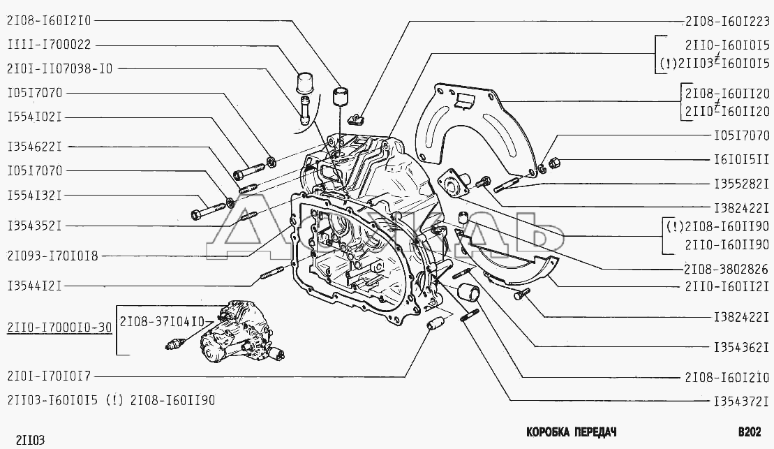 Передачи ваз 2110 схема