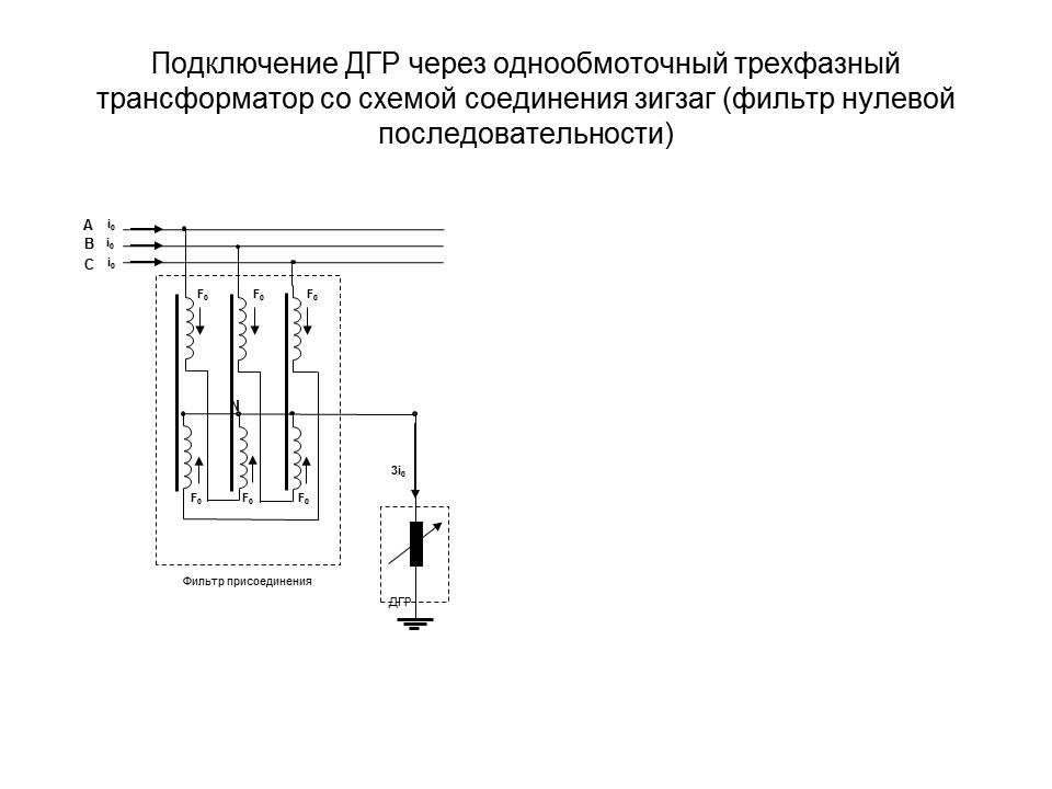 Дугогасящий реактор на схеме