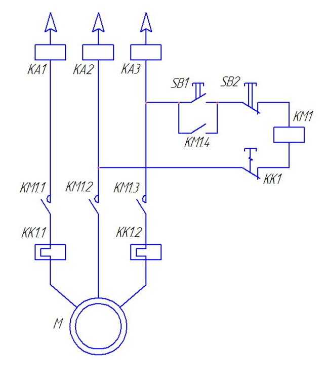 Схема электрическая принципиальная электродвигателя