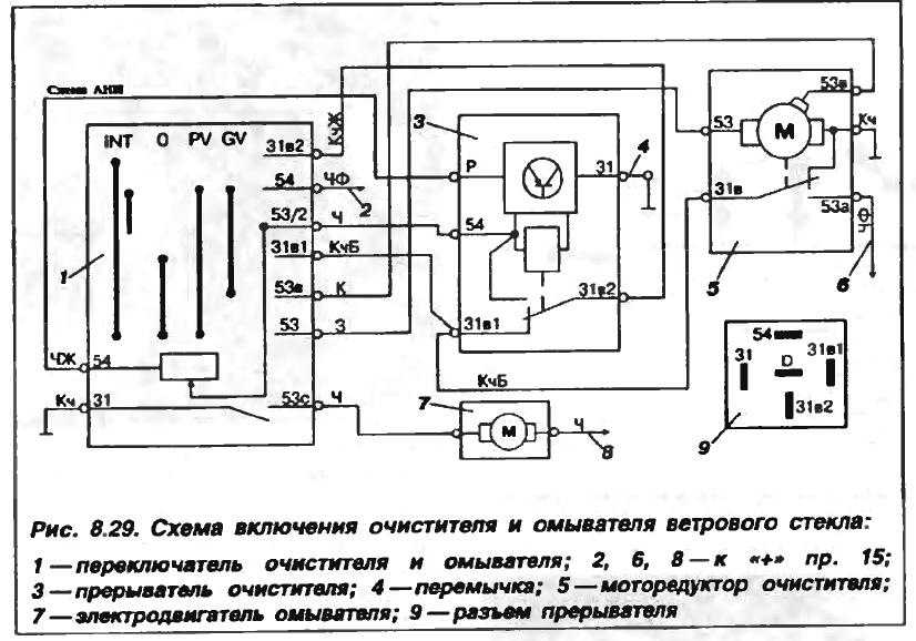 Схема проводки дворников